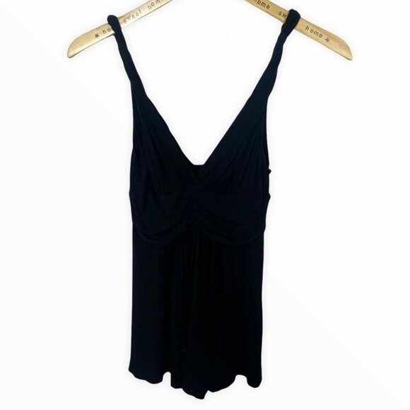 La Vie En Rose Y2K Babydoll Tunic Tank Black Nightgown Size Small Sleep Empire - Picture 4 of 8